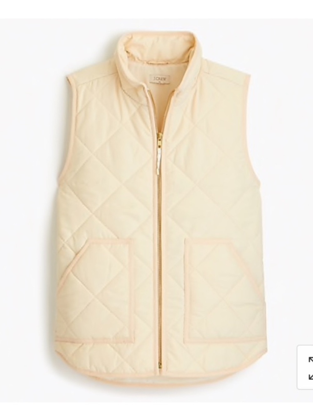 J Crew Excursion Cream Quilted Down Puffer Vest
